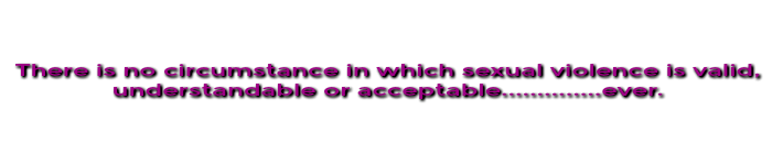 there is no circumstance in which sexual violence is valid